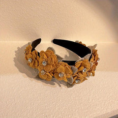 Flower Leaf Headband Wide Headdress Hair Band For Girls