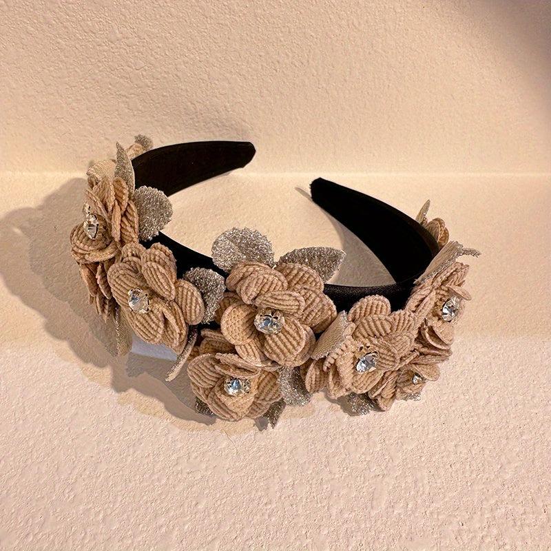 Flower Leaf Headband Wide Headdress Hair Band For Girls
