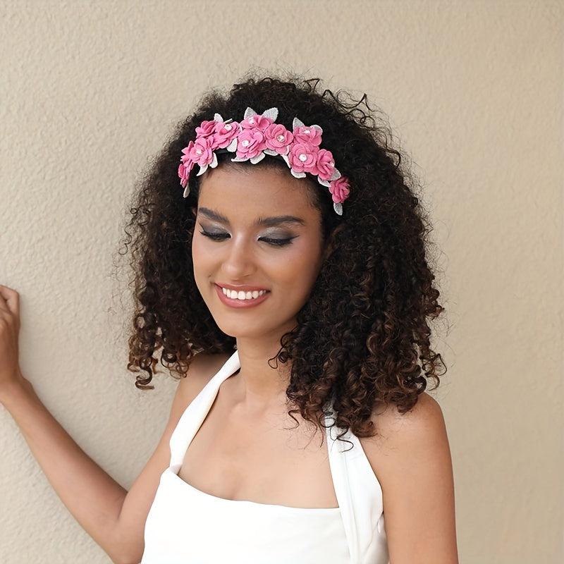 Flower Leaf Headband Wide Headdress Hair Band For Girls