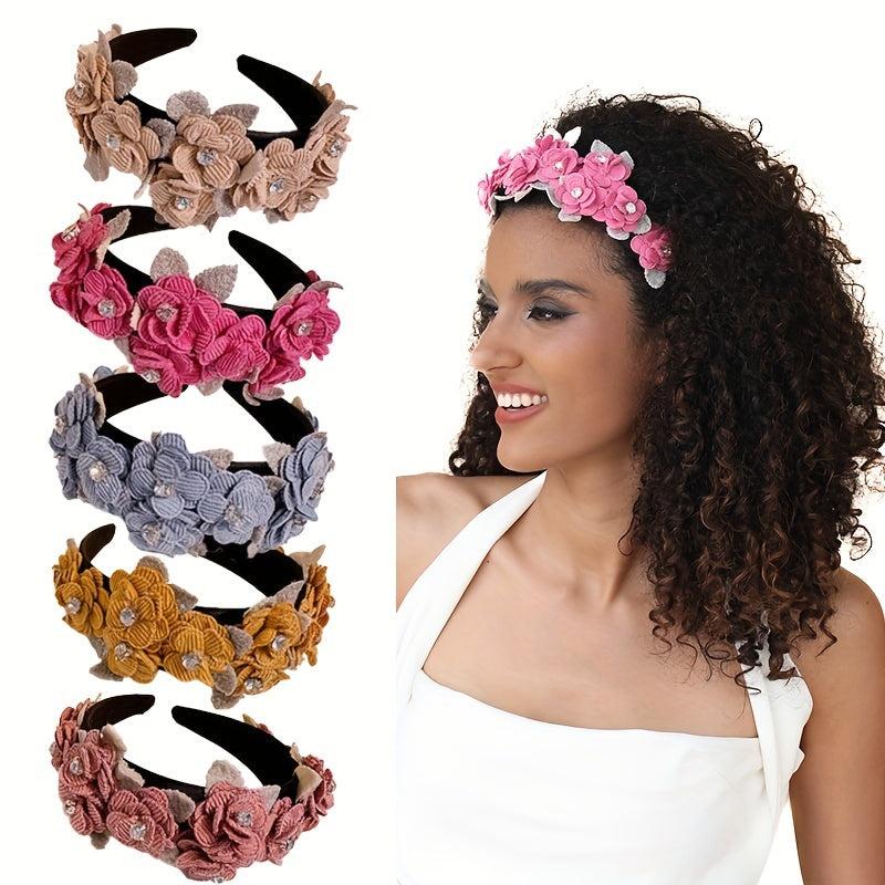 Flower Leaf Headband Wide Headdress Hair Band For Girls