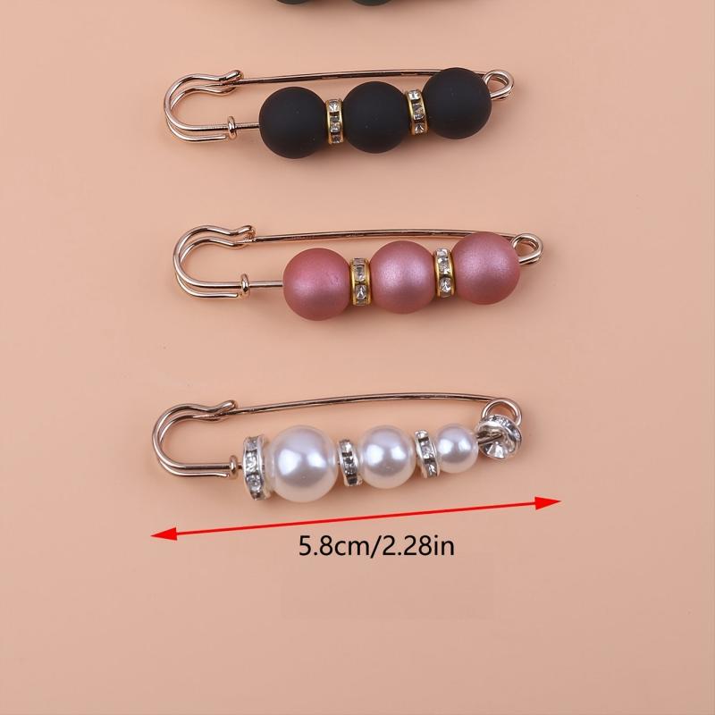 5pcs Faux Pearl Waist Pin Skirt Jeans Non-slip DIY Clothing Accessory