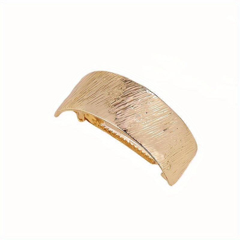 Metallic Hair Cuff Barrette French Style Ponytail Holder