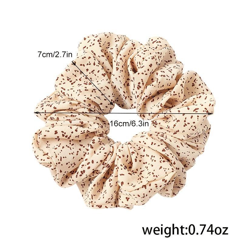 Dot Printed Oversize Scrunchie Ponytail Elastic Hair Tie for Women