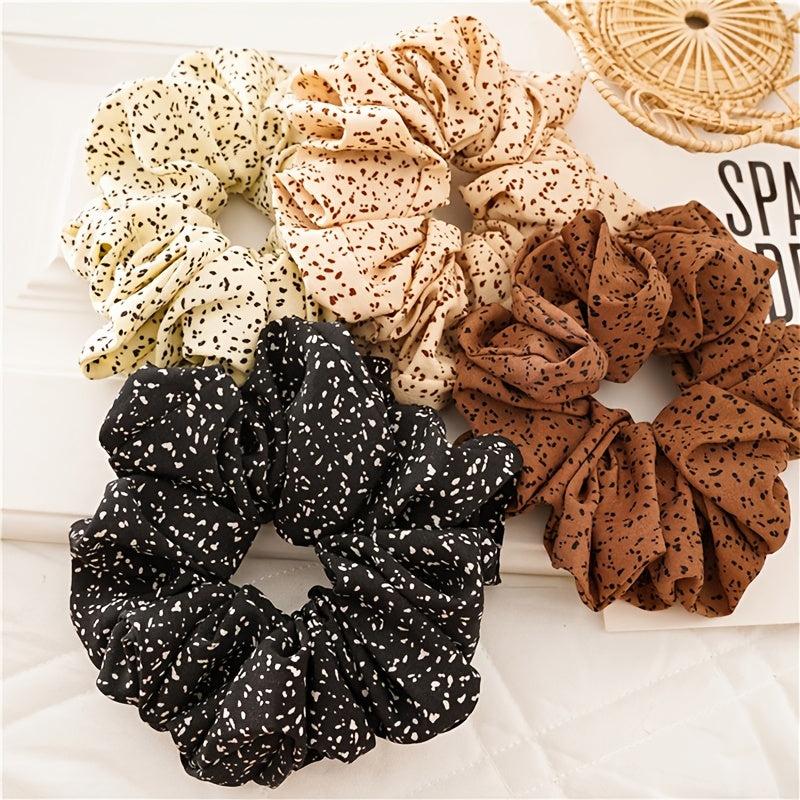 Dot Printed Oversize Scrunchie Ponytail Elastic Hair Tie for Women