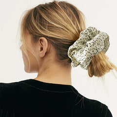 Dot Printed Oversize Scrunchie Ponytail Elastic Hair Tie for Women