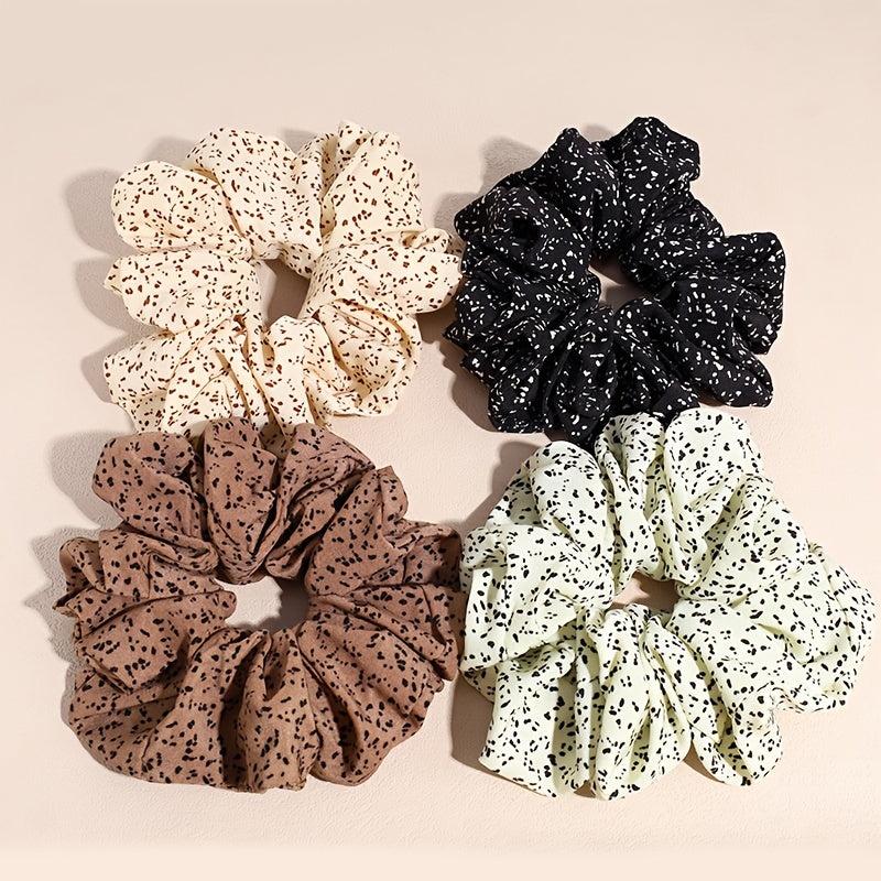 Dot Printed Oversize Scrunchie Ponytail Elastic Hair Tie for Women