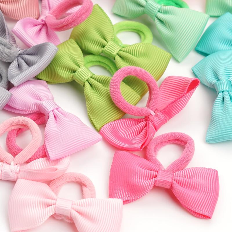 80PCS Baby Bows Hair Ties Soft Elastics Ponytail Holders Hair Accessories