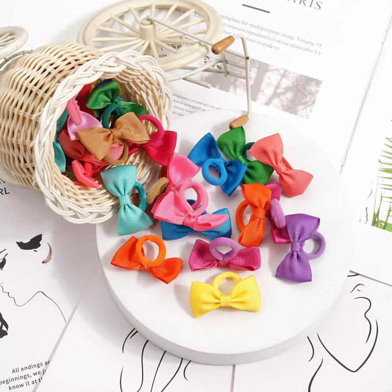80PCS Baby Bows Hair Ties Soft Elastics Ponytail Holders Hair Accessories