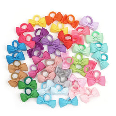 80PCS Baby Bows Hair Ties Soft Elastics Ponytail Holders Hair Accessories