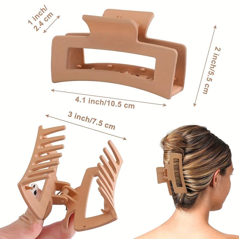 12pcs Hollow Rectangle Hair Claw Matte Shark Claw Hair Accessories