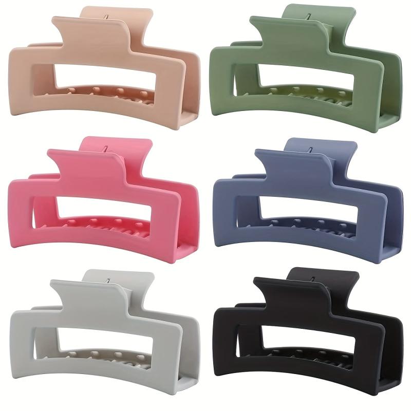 12pcs Hollow Rectangle Hair Claw Matte Shark Claw Hair Accessories