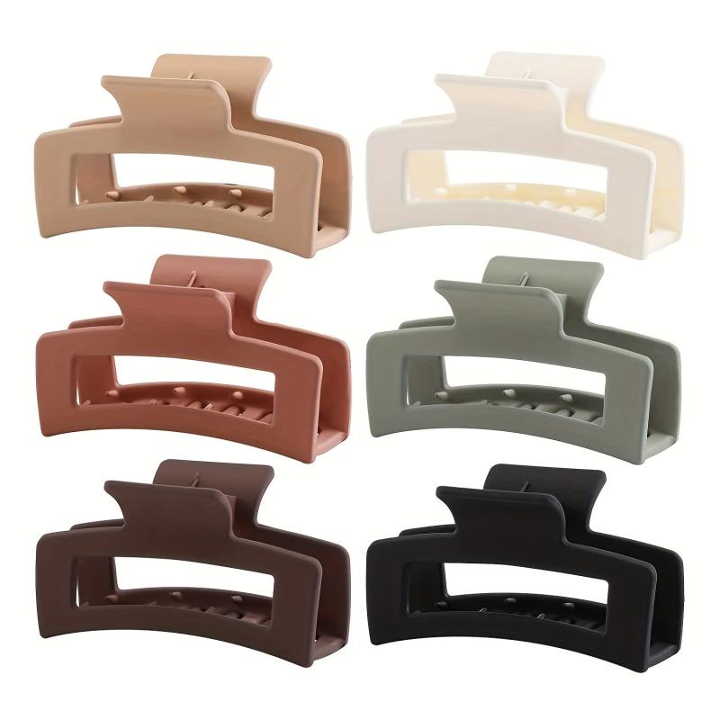 12pcs Hollow Rectangle Hair Claw Matte Shark Claw Hair Accessories