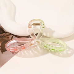 4pcs Transparent Hair Claw Hollow Shark Claw Gradient Hair Claw