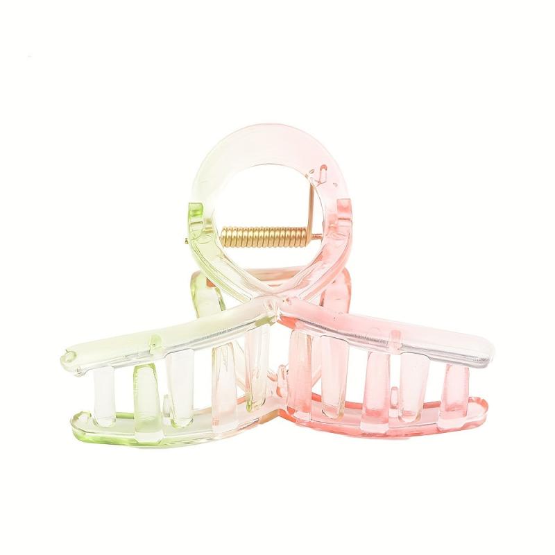4pcs Transparent Hair Claw Hollow Shark Claw Gradient Hair Claw