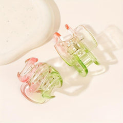4pcs Transparent Hair Claw Hollow Shark Claw Gradient Hair Claw