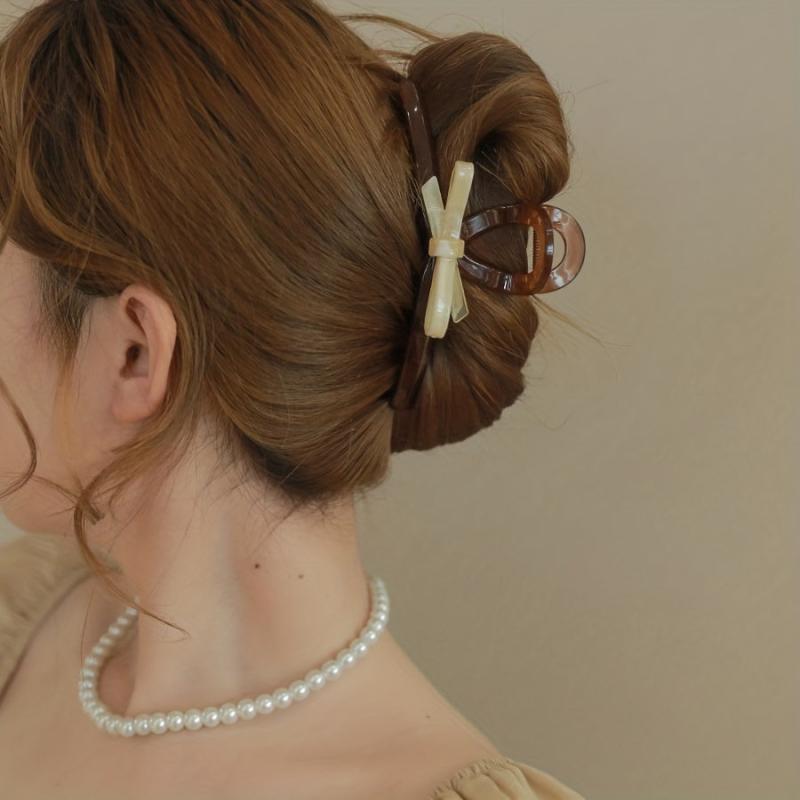 Acetate Bowknot Hair Claw Ponytail Holder Hair Accessories