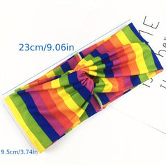 LGBT Rainbow Stripes Knotted Headband Wide Cross Headband Sports Sweatband