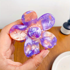 Acetate Flower Hair Claw Gradient Hair Clip Non-Slip Ponytail Holder