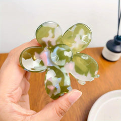 Acetate Flower Hair Claw Gradient Hair Clip Non-Slip Ponytail Holder