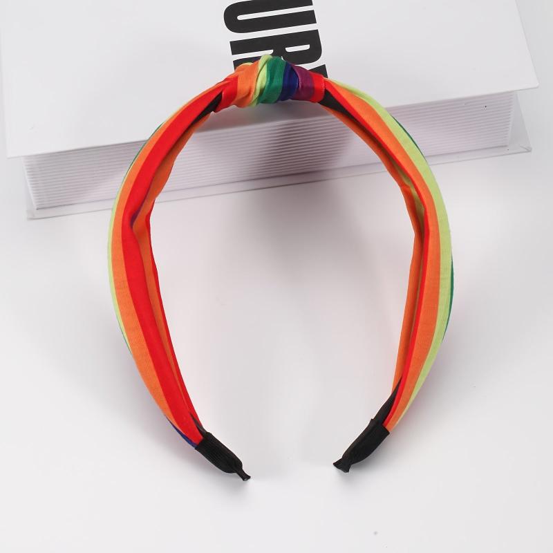 Rainbow Striped Hairband Non Slip Adjustable Workout Headband