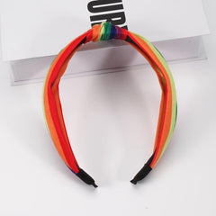 Rainbow Striped Hairband Non Slip Adjustable Workout Headband