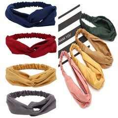 6pcs Criss Cross Fabric Headband for Women Girls