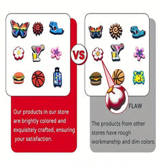 8pcs Colorful Flower Shoe Charm Clogs DIY Decoration