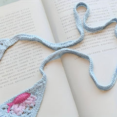 Women Butterfly Knitted Triangle Head Band Hair Crochet Bandanas Vintage