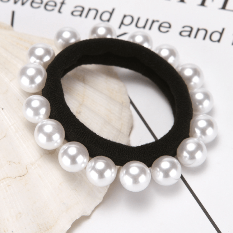 Faux Pearl Hair Tie Elastic Hair Rope Sweet Bracelet Hair Accessories