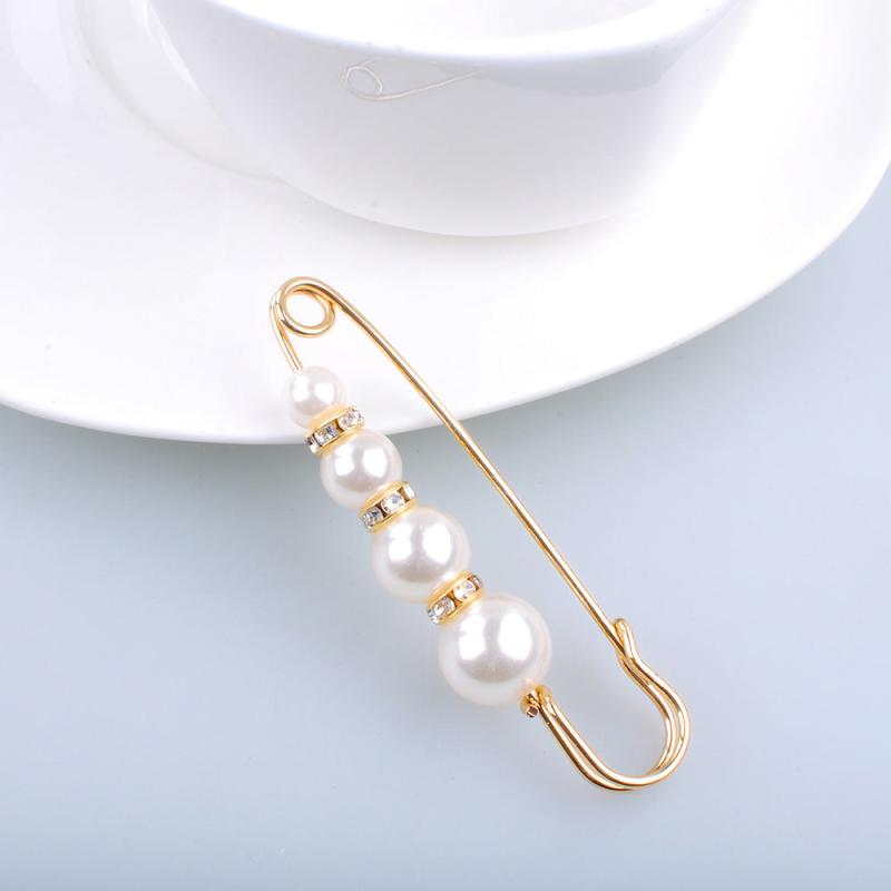 Pearl Brooch Neckline Pin for Skirt Shirt