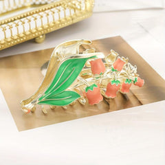 Bell Orchid Hair Claw Clip Flowers Hairpin For Women Girls