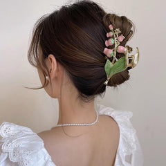 Bell Orchid Hair Claw Clip Flowers Hairpin For Women Girls