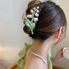 Bell Orchid Hair Claw Clip Flowers Hairpin For Women Girls