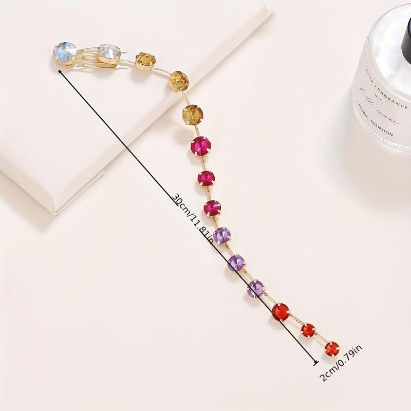 Boho Tassel Rhinestone Headdress Hair Chain Headband