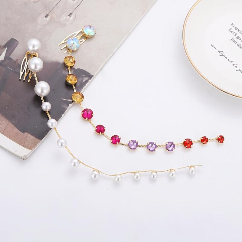 Boho Tassel Rhinestone Headdress Hair Chain Headband
