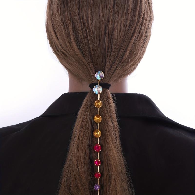 Boho Tassel Rhinestone Headdress Hair Chain Headband