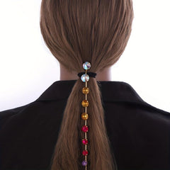 Boho Tassel Rhinestone Headdress Hair Chain Headband