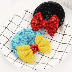 Sequin Mouse Ears Hair Clips Glitter Bows Baby Girls Accessories