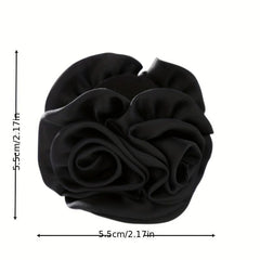 Fabric Flower Hair Claw Ponytail Holder for Women Girls