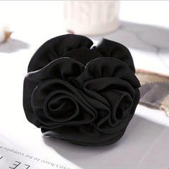 Fabric Flower Hair Claw Ponytail Holder for Women Girls