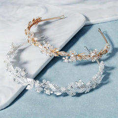 Rhinestone Faux Pearl Headband Alloy Head Hoop Queen Hair Band