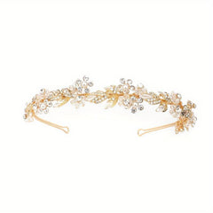 Rhinestone Faux Pearl Headband Alloy Head Hoop Queen Hair Band