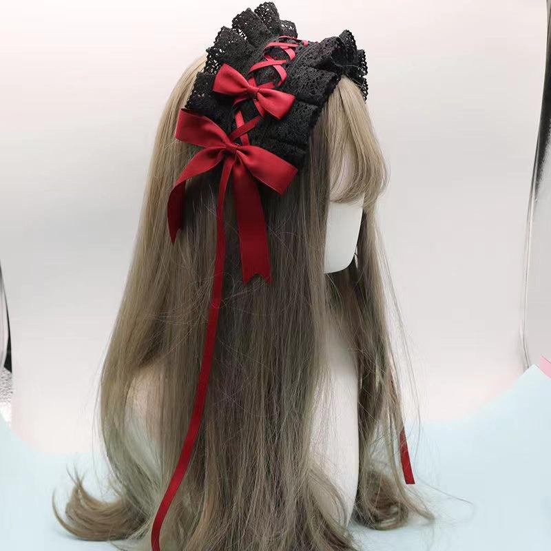Lace Gothic Lolita Headband Anime Maid Cosplay Hair Accessories