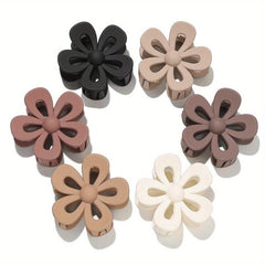 8pcs Flower Hair Claw Clip Solid Nonslip Bun Holder Sweet Hair Claw