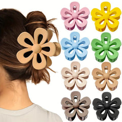 8pcs Flower Hair Claw Clip Solid Nonslip Bun Holder Sweet Hair Claw
