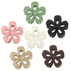 8pcs Flower Hair Claw Clip Solid Nonslip Bun Holder Sweet Hair Claw