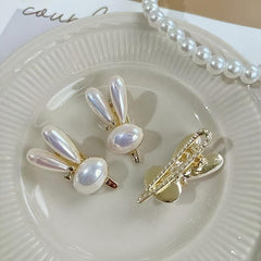 2pcs Rabbit Bunny Hair Clip Faux Pearl Hairpin Barrette Accessories