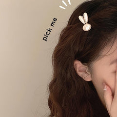 2pcs Rabbit Bunny Hair Clip Faux Pearl Hairpin Barrette Accessories
