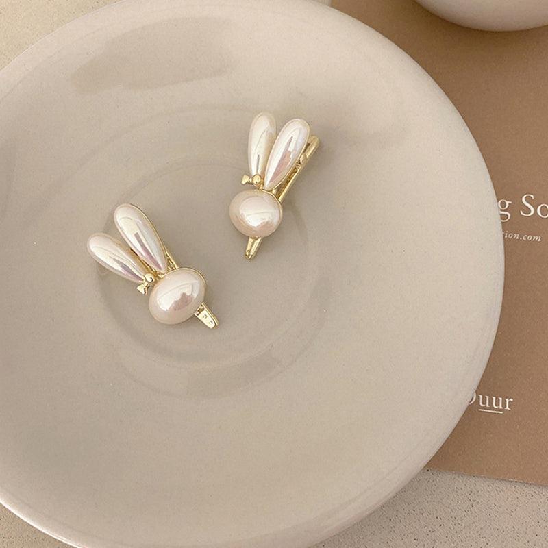 2pcs Rabbit Bunny Hair Clip Faux Pearl Hairpin Barrette Accessories