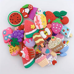 35pcs Strawberry Ice Cream Shoe Charm Resin Clogs DIY Accessories